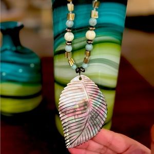 Vintage Abalone Shell Necklace STUNNING!!